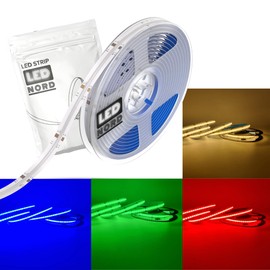 COB RGBW LED Strip 24 V with Instructions - 5 m with 560 LED/m and 180° Beam Angle - LED Strip - LED Strip - LED Light - LED Strips - Private and Industrial Use