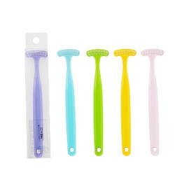 Strix Design KN-035 Tongue Brush, Oral Care, Set of 5, Oral Care, Bad Breath Prevention, Made in Japan, Assorted 5 Colors, Approx. Brush Width 1.1 x Total Length 5.0 x Handle Width 0.8 inches (2.8 x 12.8 x 2 cm)