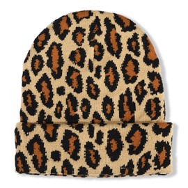Cheetah Leopard Print Beanie Hat Gifts for Women Pattern Skull Cap Hat Girls Fashionable Animal Themed Lover Gifts Casual Novelty Stuff