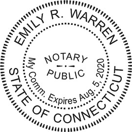 MaxMark Round Notary Pre-Inked Stamp for State of Connecticut