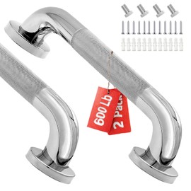 2 Pack 16 Inch Shower Grab Bar, Grab Bars for Bathtubs and Showers, Stainless Steel Anti-Slip Shower Safety Bars for Seniors, Shower Handle Handicap Grab Bars for Wall Bathroom, Hand Rail