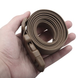 JETEDC 1.0 inch (2.5 cm) Molle Suitcase Belt, Anti-Collapse, Adjustable Packing Band (Deep Khaki-4pcs, 39.4 inches (100 cm)