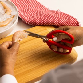 Joyce Chen Kitchen Scissors and 8x12-Inch Bamboo Cutting Board Set