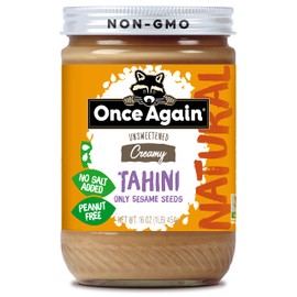 Once Again Natural Sesame Tahini - Salt Free, Unsweetened - 16 oz Jar, Packaging May Vary