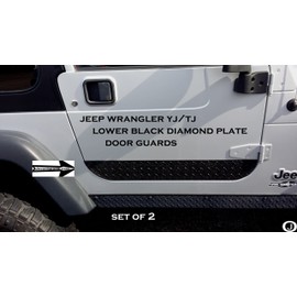 Fits Jeep Wrangler Yj or Tj Black Diamond Plate Lower Door Guards
