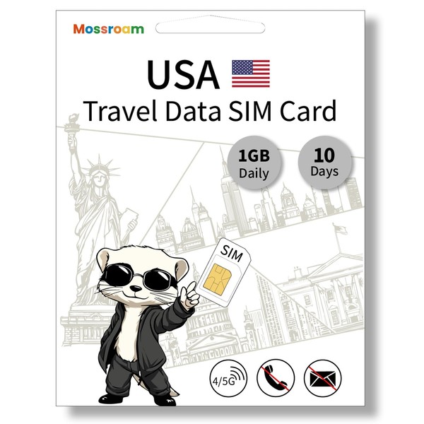 USA Data SIM Card: Daily 1GB High-Speed Data, 10 Day