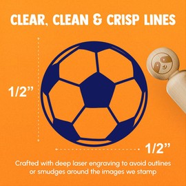 Soccer Ball Rubber Stamp for Stamping Crafting Planners - 1/2 Inch Mini