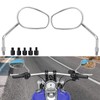 8M 10M Universal Oval Motorcycle Rear View Side Mirrors Chrome
