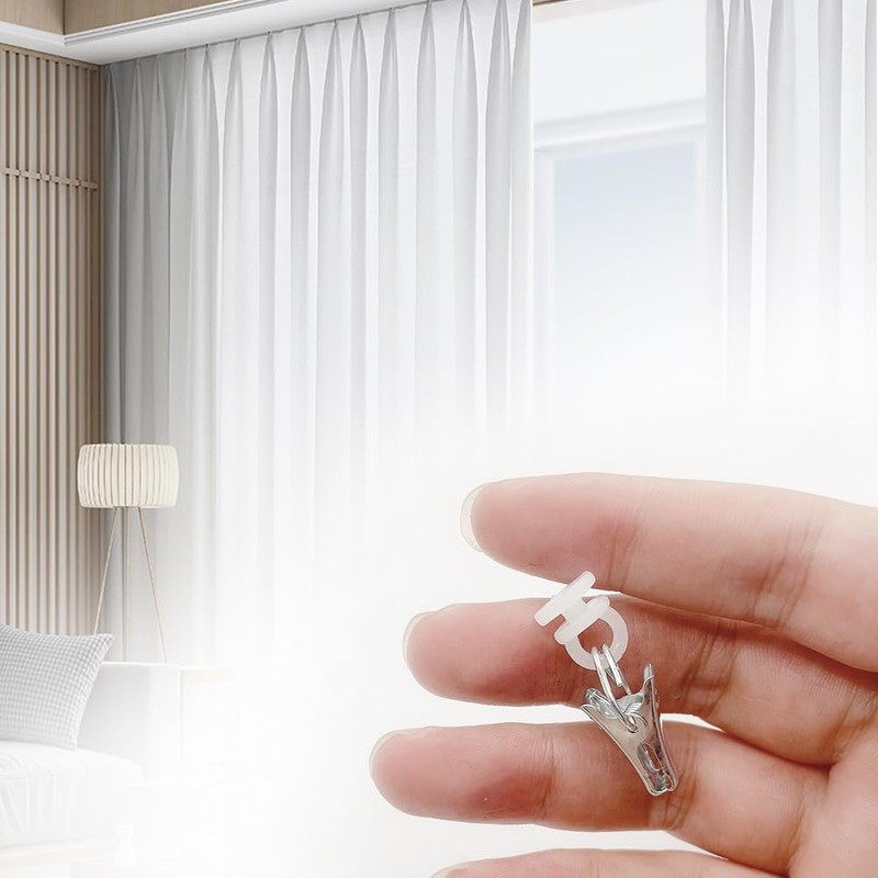 UMCHU Pack of 50 Curtain Clips, Clips with Wheels, Clips