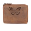 FFelsenfest Wallet with Desired Name Butterfly Motif, brown, coin purse