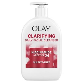 Olay Limpiador Facial, Limpiador Facial Diario con Niacinamida, Péptidos y Glicerina - Clarificante, Refresca la Superficie de la Piel, Refina la Apar