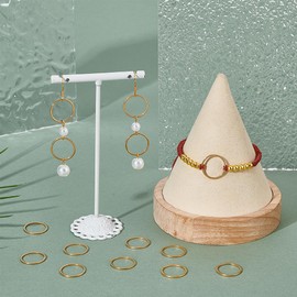 UNICRAFTALE 40Pcs 304 Stainless Steel Golden Linking Rings 16mm Round Rings Hollow Ring Charms Frames Connectors Metal Jewelry Connector Links for DIY Jewelry Making