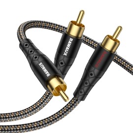 RAWAUX RCA Audio Y Cable Gold-Plated RCA 1 Male to 2 Male Stereo Subwoofer Cable RCA Audio Y Splitter for Amplifier, HDTV, Speakers and Home Cinema (3 m)