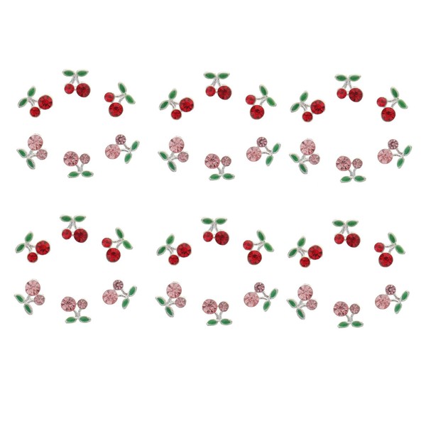Baluue 36pcs Cherry Nail Art Charms Vibrant Decorations for Manicures