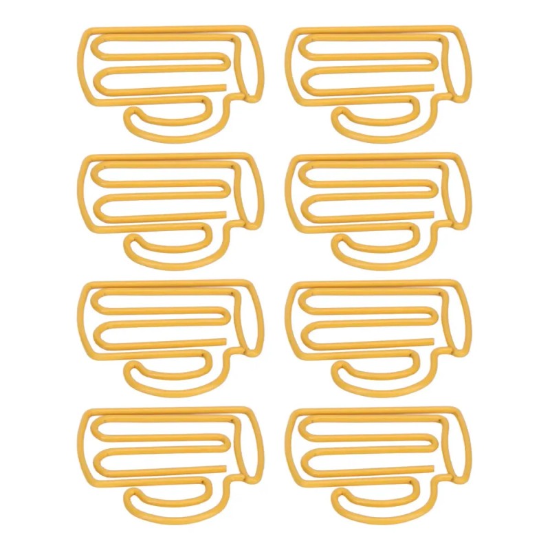 Office Clips 100pcs Cute Paper Yellow Cup Style Strong Metal