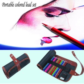 Heshengping 48 Color Colored Pencils Set for Coloring Books with 3-color Sketchbook coloring book Drawing kit Art Supplies with Roll up Canvas Case for Adults Beginners Teens