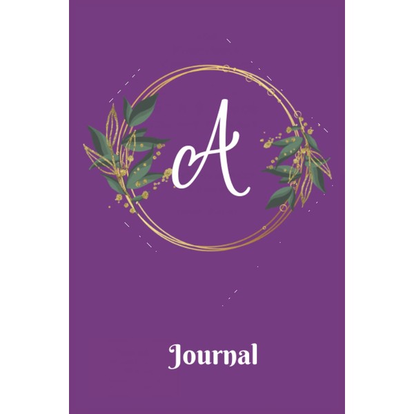 A: Monogram Initial A - Purple Personalized Journal Notebook: Psalm