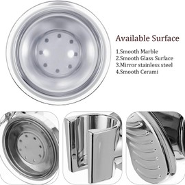 Adjustable Shower Head Holders, Universal 360° Rotation Shower Head Bracket with Suction Cup, for Bathroom Accessories