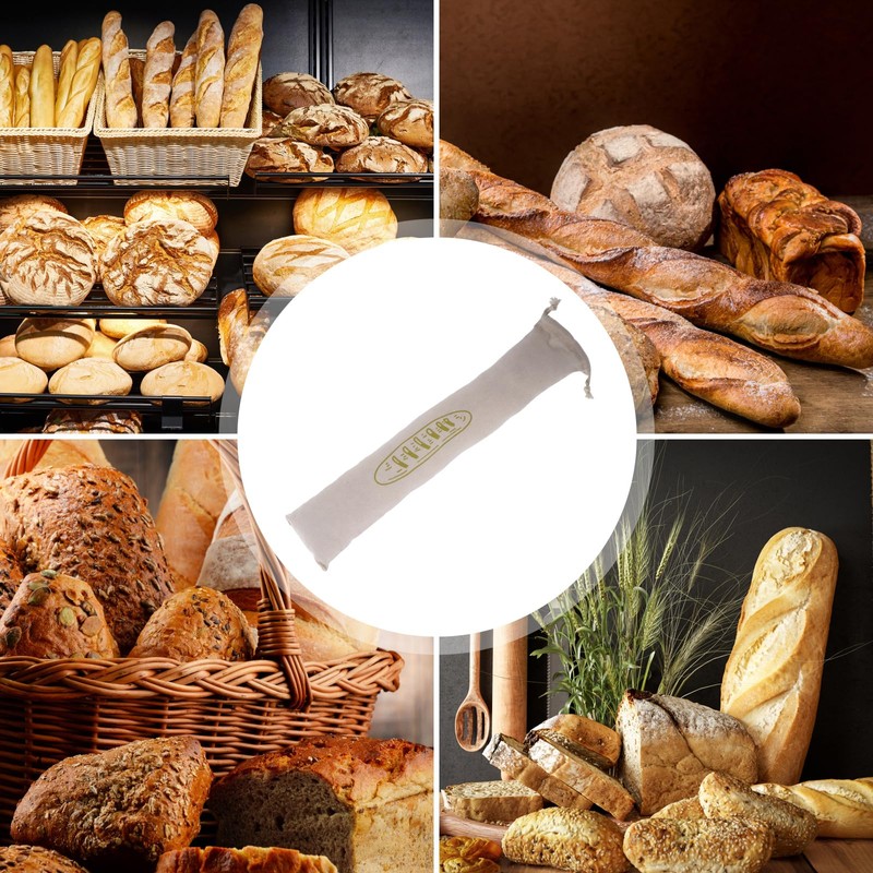LIFKOME Drawstring Bread Bag, Reusable Baguette Bread Keepers Bread Storage