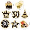 HOWAF 30th Birthday Party Decorations, 30pcs 30th Birthday Party Black