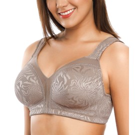 ZeroBound Women's Minimizer Bras Comfort Cushion Strap Wirefree Full Coverage Large Bust Non-Padded Bra(Nude,38C)