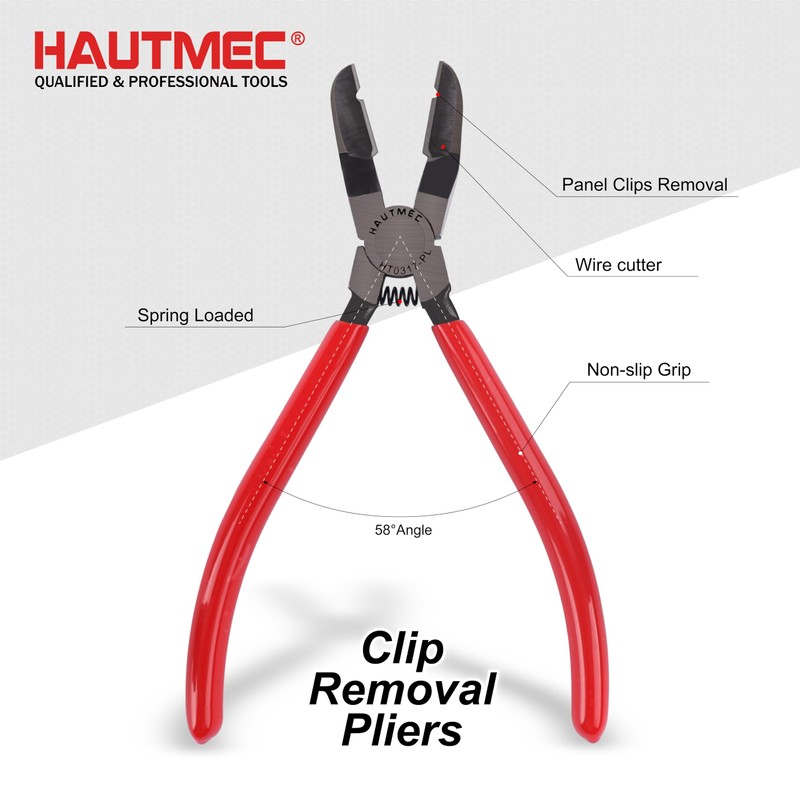 HAUTMEC 7 inch Panel Clip Removal Pliers Multifunction Flush Cut