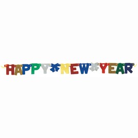 Metallic New Year Jointed Banner - 4' | Multicolor | 1 Pc