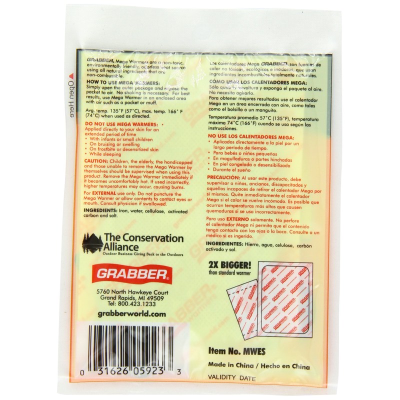 Grabber Mega Warmers, 18+ Hours Maximum Heat- 1 Count ,