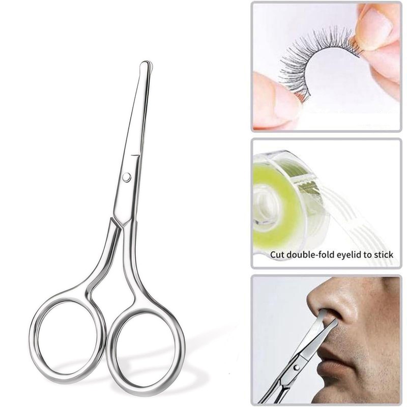 Nose Hair Eyebrow Scissors, Mini Scissors, False Eyelash Scissors, Unisex,