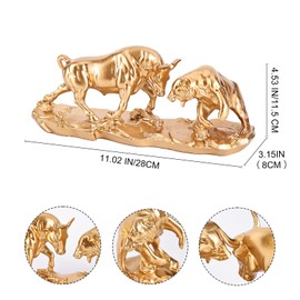 ZHANYUN Bull and Bear Statue，Wall Street Bull Statue，Charging Bull Statue Stock Market Decor，Bull Figurine Finance Office Decor Financial Advisors Stock Market Gifts Forex Day Trading Accessories
