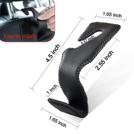 Car Hooks Universal Car Vehicle Back Seat Headrest Hanger Holder Hook Microfiber Leather & Stainless Steel for Bag Purse Cloth Drink Grocery (Black red)…