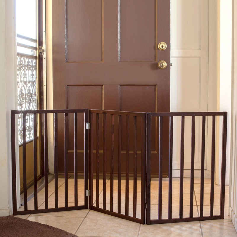 Pet Parade Folding Pet Gate, Brown, Extra Wide