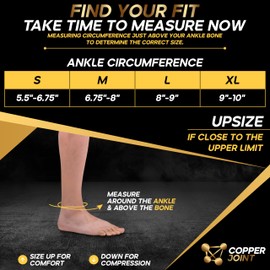 Copperfit Compression Ankle Brace for Women Support, Durable Design Foot and Ankle Support for Women & Men Ideal to Support for Sports, Running, Comfortable Fit, Breathable Material - Small