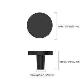 Asidrama 20 Pack Matte Black Kitchen Cabinet Knobs Dresser Knobs Drawer Knobs Cabinet Hardware Zinc Knobs for Drawers