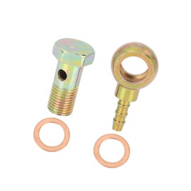 Hihaha 12mm Banjo Hose Barb Bolt Fittings Bronze Tone for Motorcycle Car Durable Material