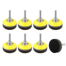 Yuhtech Polishing Pad Adapter, 8 Pieces 50 mm 2 Inch Sanding Pads Backer Plate 1/4 Inch Shaft Sanding Disc with 8 Pieces Sponge Cushions