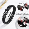 EPIRORA Gifts for Nephew- Black Braided Leather Infinity Knot Bracelets