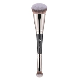 TEOYALL Dual-Ended Foundation Under Eye Concealer Brush, Sloped Angled Contour Synthetic Bristles for Liquid Cream Powder