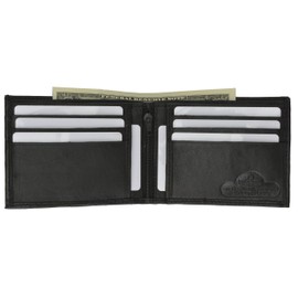 MARSHAL Genuine Lambskin Soft Leather Bifold Men's Wallet with inner Zipper