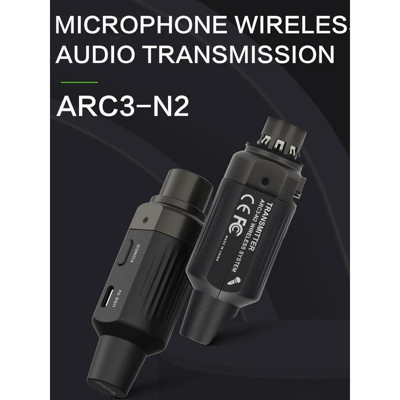 Ulumac Aroma 2.4GHz Wireless XLR Transmitter and Receiver, 130ft Range,