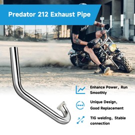 EOPOAYI Mini Bike Exhaust Pipe Kit Compatible with Predator 212cc 196cc 224cc Coleman CT200U CT200U-EX BT200X Baja Warrior MB165 MB200 KT196 GX160 GX200 6.5hp Clone Engine Go Kart Parts