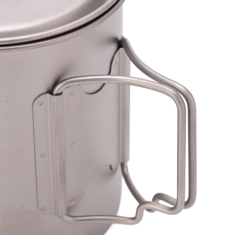 750ml Outdoor Titanium Water Mugs With Folding Handles Portable Camping