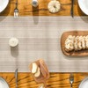 Striped Table Runner 40 x 180 cm Beige Brown Modern
