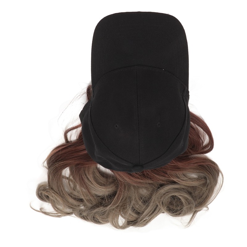 Baseball Cap Wig Women Fashionable Adjustable Hat Synthetic Long Wavy