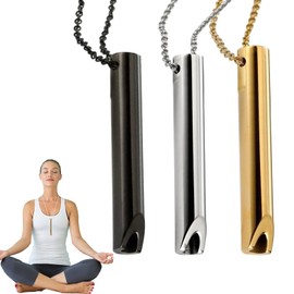 3pcs Breathing Necklace, Breathe Durable Necklace Breathing Exercises Necklace Wearing A Ring Breathe Necklace and Necklace for Men Women