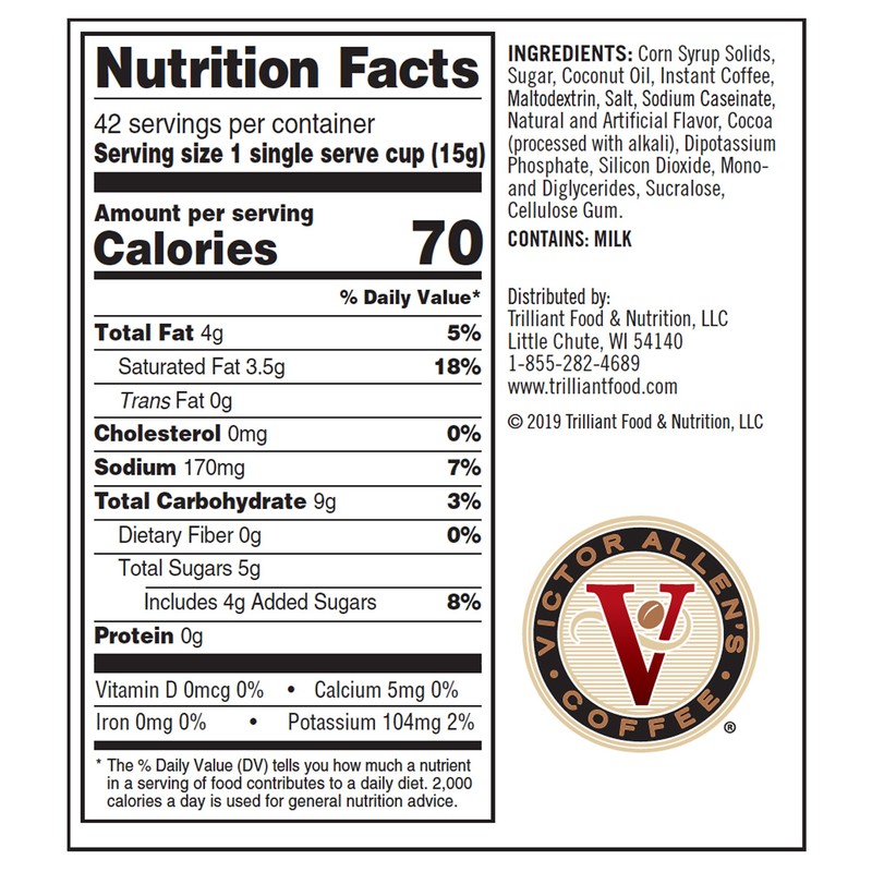 Victor Allen's Coffee French Vanilla Cappuccino, 12 Count, Single Serve