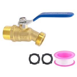 Brass 3/4" Hose Bibb, 3/4" Male NPT X Garden Hose Thread Ideal for Gardens, Patios, Boiler Drain