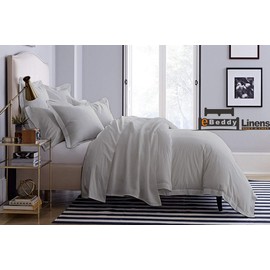 eBeddy Linens 800 Thread Count Ultra Silky Soft Egyptian Cotton Oversized King 120x98 Size 3-Pieces Duvet Cover Hidden Zipper Closer & Corner Ties Durable and Fade Resistant Silver Grey Solid