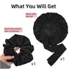 ANGELEMM Silk Hair Bonnet for Sleeping - Black Satin Bonnet