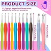Crochet Hooks Set, 11 Pcs Aluminum Crochet Needles Soft Grip